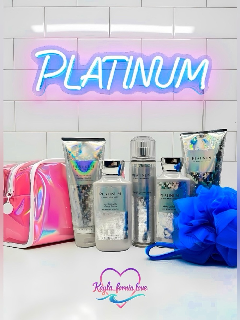 Bath & Body Works ✨ Platinum 7 Pc Set Rare Bag
